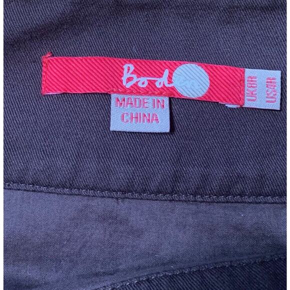 Boden Vintage Brown A Line Skirt Embroid flowers Sz 4R Cotton, Lined‎ W6370 - Picture 5 of 9